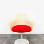 Vintage Tulip Fauteuil Rood/Wit - Eero Saarinen Voor Knoll thumbnail 4