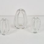 Vintage Set 3 Vaasjes Scandinavisch Design Glas ‘60 Handmade thumbnail 5