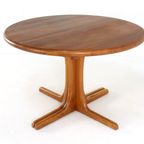 Ronde Massief Teak Deense 1x Verlengbare Eettafel 'kalundborg' Vintage thumbnail 2