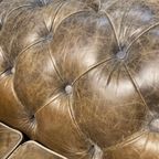 Stoere Chesterfield 3 Zits Bank In Vintage Taupe Bruin Leder thumbnail 7