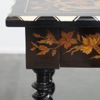 Prachtige En Sierlijke, Antieke 19e Eeuwse Hollandse Marqueterie Tafel thumbnail 10