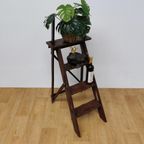 Landelijk Frans Houten Bibliotheek Trapje Plantentafeltje thumbnail 7