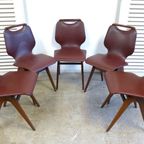 Prachtige Vintage Uitschuifbare Tafel Met 5 Retro Stoelen thumbnail 8