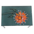 Kleine Keramische Tegeltafel Chroom Adri Belarti Oranje Bloem 47Cm thumbnail 4