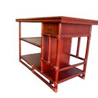 Vintage Koraalrode Sidetable Lyda Levi Voor Mcguire thumbnail 7