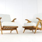 Vintage Fauteuil Eiken Nieuw Gestoffeerd | 2 Beschikbaar 'nederweert' thumbnail 14