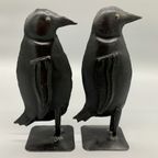 Set Vintage Metalen Pinguïns Zwart Handgemaakt thumbnail 10