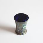 Vintage Iridised Blue Cobalt Glass Vase thumbnail 2