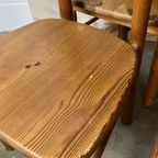 5x Vintage Grenen Keuken Stoelen, Nieuwe Gelakt, Daumiller Style thumbnail 31