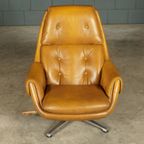 Vintage Lederen Draaifauteuil – Gustav Thams – Jaren 60 thumbnail 9
