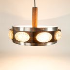 Lakro Amstelveen - Hanglamp - Ufo Lamp - Houtfineer - Aluminium - 60'S thumbnail 5