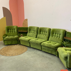 Super Gave Groen Fluwelen Vintage Elemenentenbank thumbnail 3