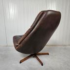 Vintage Draaifauteuil Leer Deens Madsen & Schübel thumbnail 7