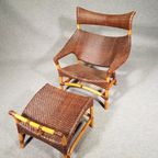 Lounge Chair And Footstool Designed By Yuzuru Yamakawa Rattan And Bamboo thumbnail 5