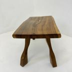 Brutalist Solid Wooden Side Table , 1970’S thumbnail 6