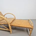Vintage Boho Rotan Ligstoel Lounge Chair '60 Verstelbaar thumbnail 8
