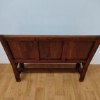Antieke, Vintage Walnoot Houten Kerkbank, Halbank, Bank thumbnail 19