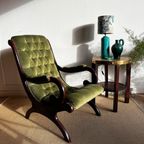 Sale Groene Chesterfield Victoriaans Fauteuil Vintage thumbnail 14