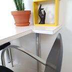 Setprijs Vintage Eettafel Met 4 Stoelen Zwart Wit Chroom thumbnail 13