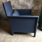 Molteni En C Italy Blauw Leren Design Fauteuil thumbnail 2