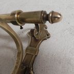 Messing Art Deco Wandkapstok, 136 Cm Breed thumbnail 15