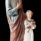 Groot Heiligenbeeld "jozef Met Kindje Jezus". thumbnail 5