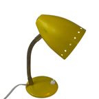 Vintage Desk Lamp - Yellow - Brass Gooseneck And Power Switch On The Base thumbnail 2