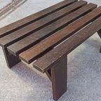 Vintage Houten Lattenbank Salontafel Bijzettafel, P/p/s thumbnail 5