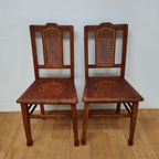 Vintage Houten Café Stoelen, Bistrostoelen, Eetkamerstoelen Set Prijs thumbnail 16