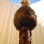 Antieke Schemerlamp Met Houtsnijwerk thumbnail 8