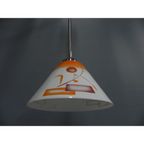 Art Deco Hanglamp Met Glazen Kap, Aan Onderzijde Open thumbnail 5