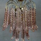 Vintage Kroonluchter – Rosé Leaves – Glas thumbnail 5