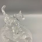 Decoratie Object Kristallen Poes Met Kitten D'arques France thumbnail 4