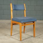 Set Van 6 Vintage Eetkamerstoelen – Blauw thumbnail 8