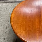 Vintage Scandinavische Salontafel, Rond, Teak thumbnail 3