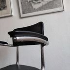 Vintage Kinder Kappersstoel 1950 Gispen Stijl Chroom & Zwart Barber Chair Children thumbnail 10