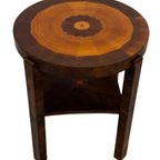 Art Deco Eiken Bijzettafel Ingelegd Blad Design Coromandel thumbnail 10
