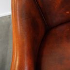 Set Van 6 Engelse Rundleren Eetkamerstoelen/ Tubchairs In Een Luxe Rode Chesterfield Kleur thumbnail 21