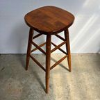 5x Vintage Eenvoudige Houten Barkruk Met Bohemian Charme thumbnail 2