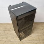 Vintage Vinylkast / Platenspeler Meubel (jaren 80) Hout,glas (80s) Lp Opberg Kast /vinyl Cabinet thumbnail 13