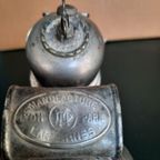 Antieke Carbid Lamp Gemaakt In Lyon Frankrijk thumbnail 3