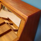 Vintage dyrlund Deense Secretaire Bureau Kast Ladekast thumbnail 12