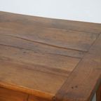 Antieke 19E Eeuwse Franse Eettafel Van Vruchtenbomen Hout Met Een Geweldig Patina thumbnail 11