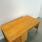 Fineer Hellerau Design Vrijstaand Bureau Met Lades Vintage thumbnail 17