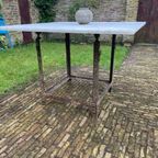 Grote Tuintafel Eettafel Met Marmer Iets Hoger Model Frans thumbnail 14