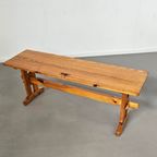 Scandinavian Modern Solid Pinewood Benches And Dining Table, 1970's thumbnail 14