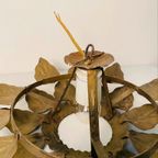 Verguld Metalen Florale Wandlamp Jaren 60 thumbnail 7