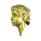 Jong Meisje Messing Vintage Wanddecoratie Plaque Sculptuur  17Cm thumbnail 3