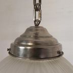 Art Deco Hanglamp Met Ronde Bol Met Geometrische Patronen, Jaren 30 thumbnail 18