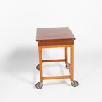 Scandinavian 1960’s Side/storage Table On Wheels thumbnail 9